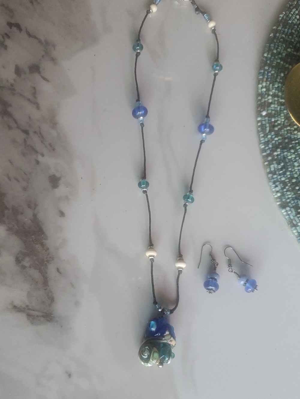 Blue Glass Hand Made